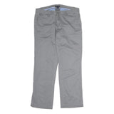TOMMY HILFIGER Mens Cotton Grey Regular Straight Trousers W32 L29 Casual Classic