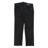 PIERRE CARDIN Mens Cotton Blend Black Regular Straight Trousers W35 L30 Zip