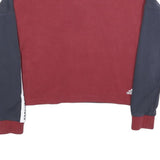 ADIDAS Womens Burgundy & Navy Sweatshirt Crew Neck S Three Stripes Logo