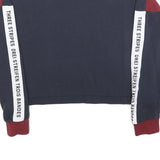 ADIDAS Womens Burgundy & Navy Sweatshirt Crew Neck S Three Stripes Logo