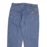 CARHARTT Mens Relaxed Fit Straight Denim Light Blue Zip Jeans W36 L30 Durable