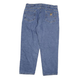 CARHARTT Mens Relaxed Fit Straight Denim Light Blue Zip Jeans W36 L30 Durable