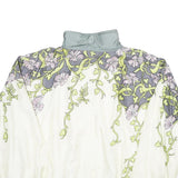VOGLIO Womens White & Grey Floral Nylon Jacket XL Lightweight Zip Up Casual
