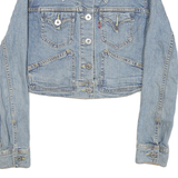 LEVI'S Womens Blue Denim Jacket M Cotton Blend Classic Button Closure Stylish