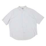 NAUTICA Mens Blue & Orange Checked Shirt 2XL Cotton Blend Button-Down Collar
