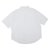 NAUTICA Mens Blue & Orange Checked Shirt 2XL Cotton Blend Button-Down Collar