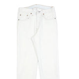 LEVI'S 501 Womens White Regular Straight Denim Raw Woven W26 L28 Classic Cotton