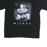 DISNEY Mens Black Mickey Graphic T-Shirt XL Short Sleeve Crew Neck Cotton