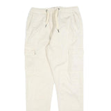 INDICODE JEANS Mens Cotton Blend White Slim Tapered Trousers W28 L30 Casual