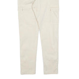 INDICODE JEANS Mens Cotton Blend White Slim Tapered Trousers W28 L30 Casual