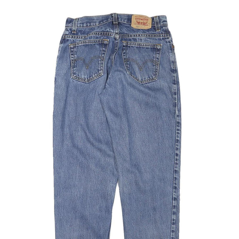 LEVI'S Womens Relaxed Tapered Denim Medium Blue W28 L32 Classic Cotton Zip Jeans