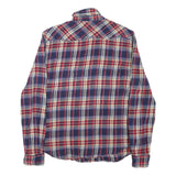 LEVI'S Mens Blue & Red Plaid Shirt L Cotton Blend Button Front Casual