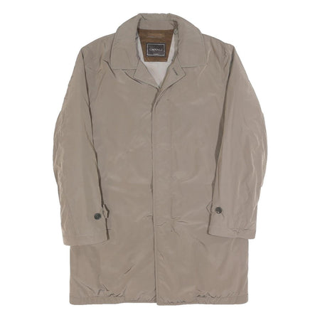 CANALI Mens Beige Classic Jacket M Polyester Plain Button Fastening Elegant