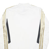 ADIDAS Mens White & Gold Football Shirt L Long Sleeve Crew Neck Real Madrid