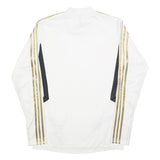 ADIDAS Mens White & Gold Football Shirt L Long Sleeve Crew Neck Real Madrid