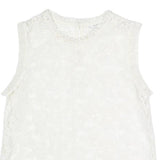 REISS Womens White Lace Sleeveless Round Neck Top UK 12 Elegant Summer
