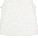 REISS Womens White Lace Sleeveless Round Neck Top UK 12 Elegant Summer