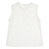 REISS Womens White Lace Sleeveless Round Neck Top UK 12 Elegant Summer