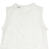 REISS Womens White Lace Sleeveless Round Neck Top UK 12 Elegant Summer