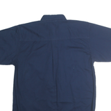FADED GLORY Mens Navy Blue Shirt M Cotton Button-Down Short Sleeve Casual