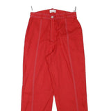CITY LIFE Womens Viscose Blend Red Regular Straight Trousers W26 L27 Zip Closure