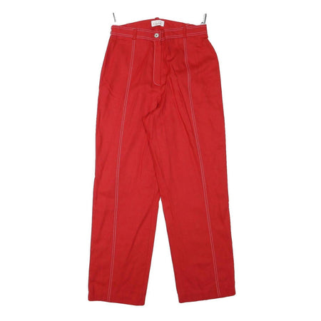 CITY LIFE Womens Viscose Blend Red Regular Straight Trousers W26 L27 Zip Closure