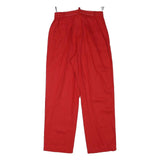 CITY LIFE Womens Viscose Blend Red Regular Straight Trousers W26 L27 Zip Closure