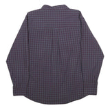 CHAPS Mens Maroon & Blue Check Shirt XL Classic Button Down Cotton Blend