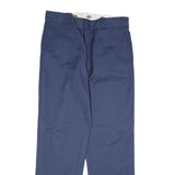 DICKIES Mens Cotton Blue Regular Straight Trousers W36 L34 Workwear Zip Closure
