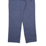 DICKIES Mens Cotton Blue Regular Straight Trousers W36 L34 Workwear Zip Closure