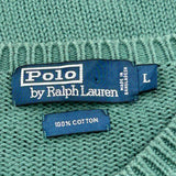 Polo By Ralph Lauren Sweater - Large Green Cotton