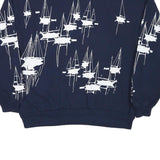 JERZEES Mens Navy Blue Crew Neck XL Sailboat Graphic Cotton Sweatshirt