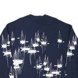 JERZEES Mens Navy Blue Crew Neck XL Sailboat Graphic Cotton Sweatshirt