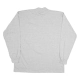 RUSSELL ATHLETIC Mens Grey Long Sleeve Crew Neck T-Shirt XL Plain Cotton Casual