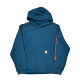 Original Fit Carhartt Spellout Hoodie - XL Blue Cotton
