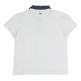 LACOSTE Mens White & Navy Blue Short Sleeve Polo Shirt M Cotton Blend Classic