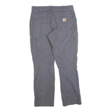 CARHARTT Mens Cotton Blend Grey Relaxed Fit Straight Leg Trousers W33 L32