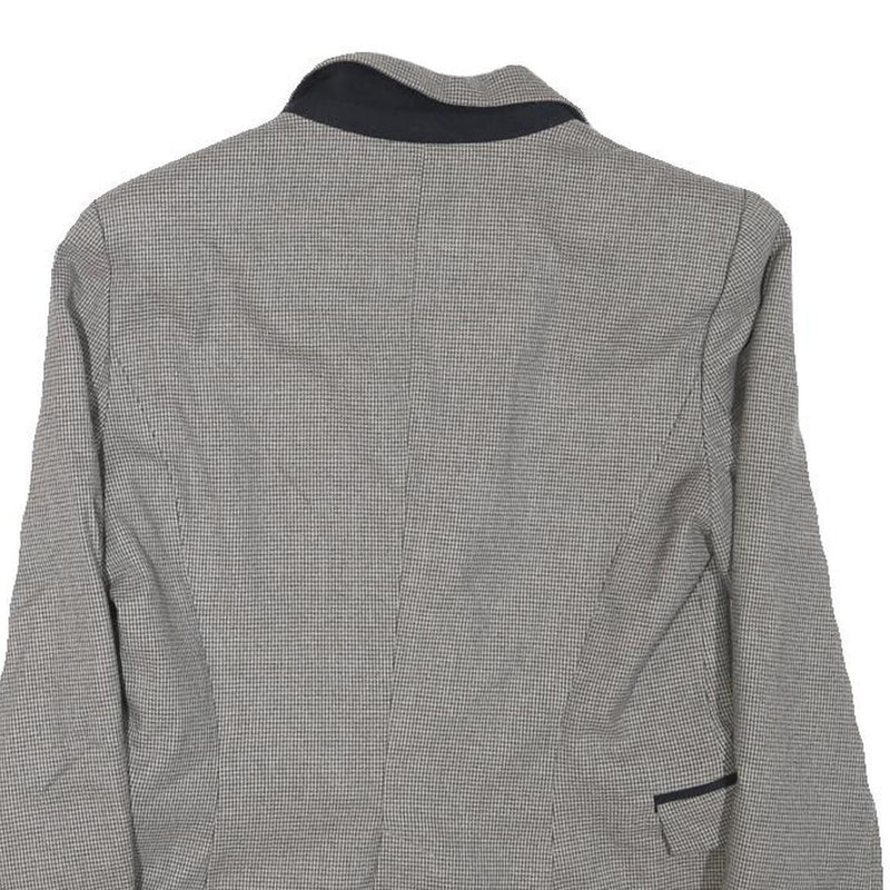 ZARA BASIC Womens Grey & Black Blazer Jacket M Polyester Blend Checked Stylish