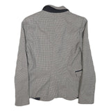 ZARA BASIC Womens Grey & Black Blazer Jacket M Polyester Blend Checked Stylish
