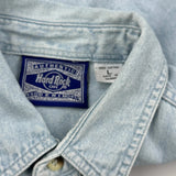 New York Hard Rock Cafe Denim Shirt - Large Light Wash Cotton