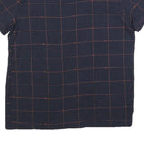 CHAMPION Mens Navy & Red Graphic T-Shirt L Short Sleeve Crew Neck Cotton Blend