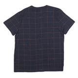 CHAMPION Mens Navy & Red Graphic T-Shirt L Short Sleeve Crew Neck Cotton Blend