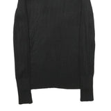 OBJECT Womens Black Plain Jumper Round Neck Basic Knit Size S Lightweight Casual