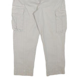 H&M Womens Relaxed Beige Cargo Cotton Blend Trousers W31 L25 Casual Pocketed