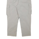 H&M Womens Relaxed Beige Cargo Cotton Blend Trousers W31 L25 Casual Pocketed