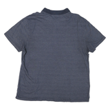 CALVIN KLEIN Mens Blue Zip Front Short Sleeve Striped 2XL Polo Shirt