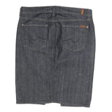 7 FOR ALL MANKIND Womens Blue Denim Mini Skirt Cotton M Casual Straight Zip