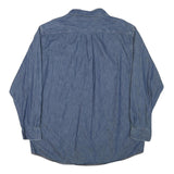 CASUALS Mens Blue Denim Cotton Blend Shirt L Button Down Pocket Long Sleeve