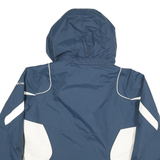 COLUMBIA Womens Blue & White Outdoor Jacket L Polyester Blend Zip Hooded