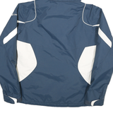 COLUMBIA Womens Blue & White Outdoor Jacket L Polyester Blend Zip Hooded